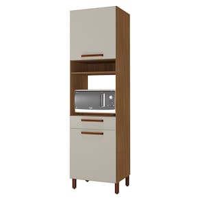 Torre Quente Monza 60,7cm 1 Forno 2 Portas E 1 Gaveta Freijó-off White - Indékes Freijó-off White