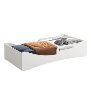 Cama Evolutiva Luna Branco Fosco, Proteção Lateral Usinada E Colchão D20 - Reller Móveis Branco Fosco