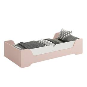 Cama Evolutiva Zaki Rosa Fosco, Proteção Lateral Lisa E Colchão D33 - Reller Móveis Rosa Fosco