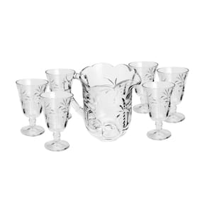 Conjunto Jarra com 6 Taças de Cristal Palm 1,3L/240ml - Lyor
