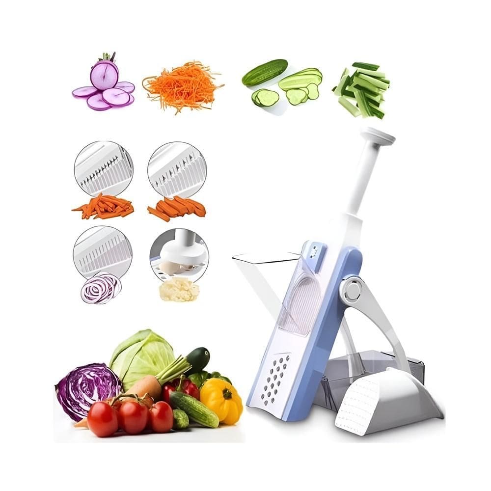 Mandolim Fatiador 8 em 1 – Cortador de Frutas e Legumes