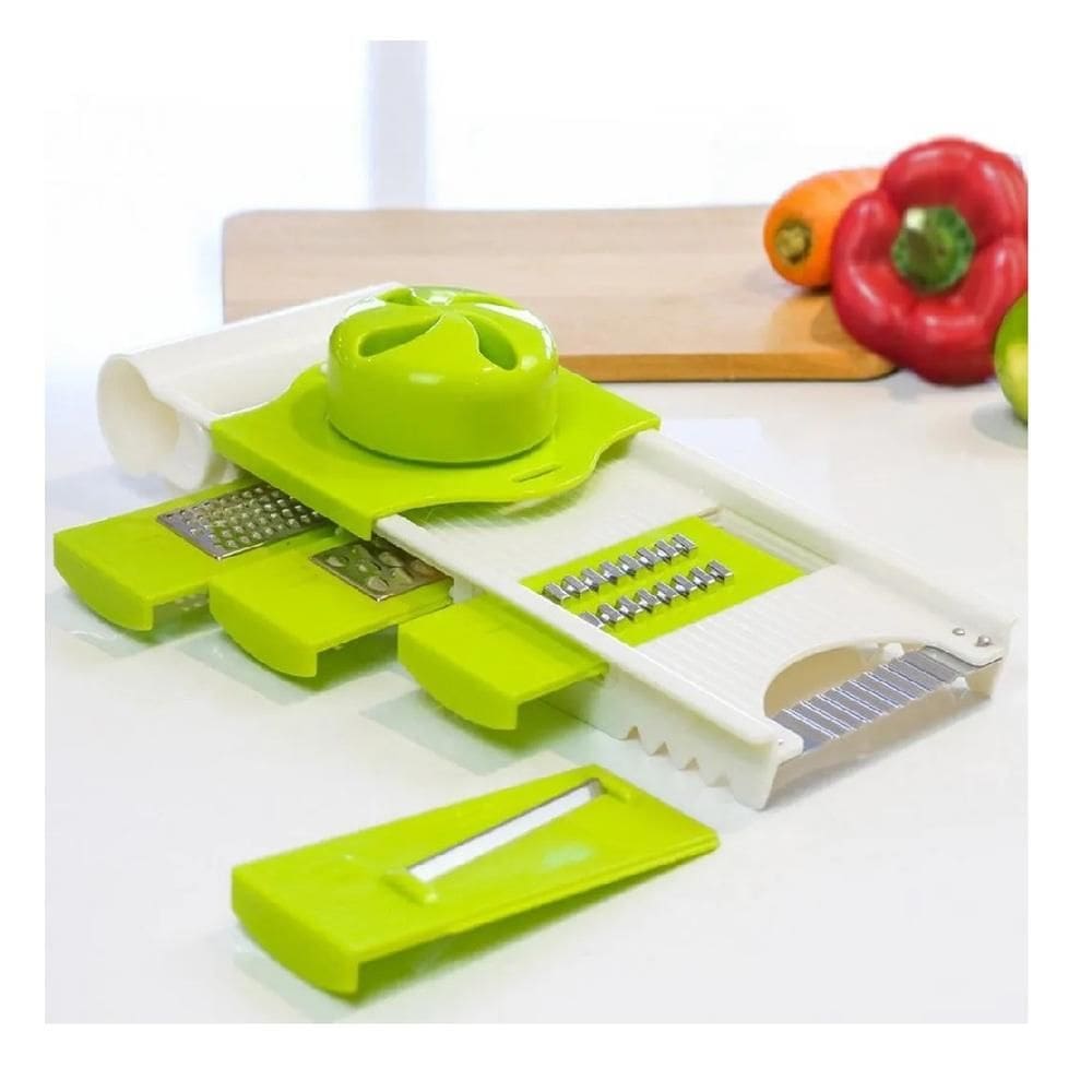 Kit Ralador Mandolim 5 em 1 – Cortador de Queijos e Frutas