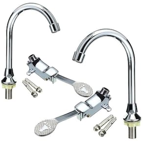 Torneira Valvula Acionamento Pedal Kit 2 Uni Banheiro Hospital Clinica Laboratorio Piscina Pia