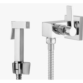 Ducha Higiênica Parede Quadrada Gatilho Metal, Mangueira Flexível 1,2m Marchezan