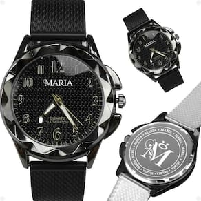 Relogio Analogico Feminino Aço Inox Elegância Premium Preto Qualidade Premium Presente Casual Social