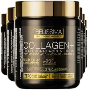 Kit 6x Colágeno Collagen Plus 264g Belíssima Abacaxi Hortelã