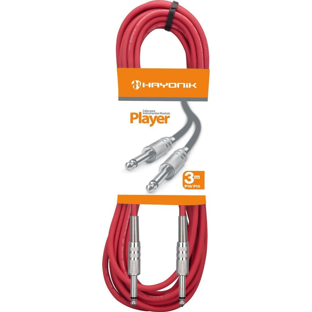 Cabo Para Instrumentos Hayonik P10 X P10 3M Player Vermelho
