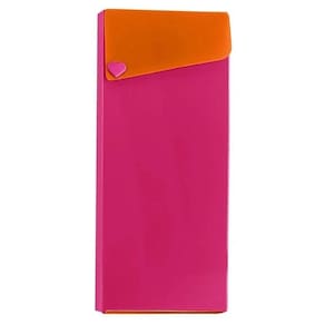 Estojo Plástico Escolar Dello - Collor Pink E Laranja