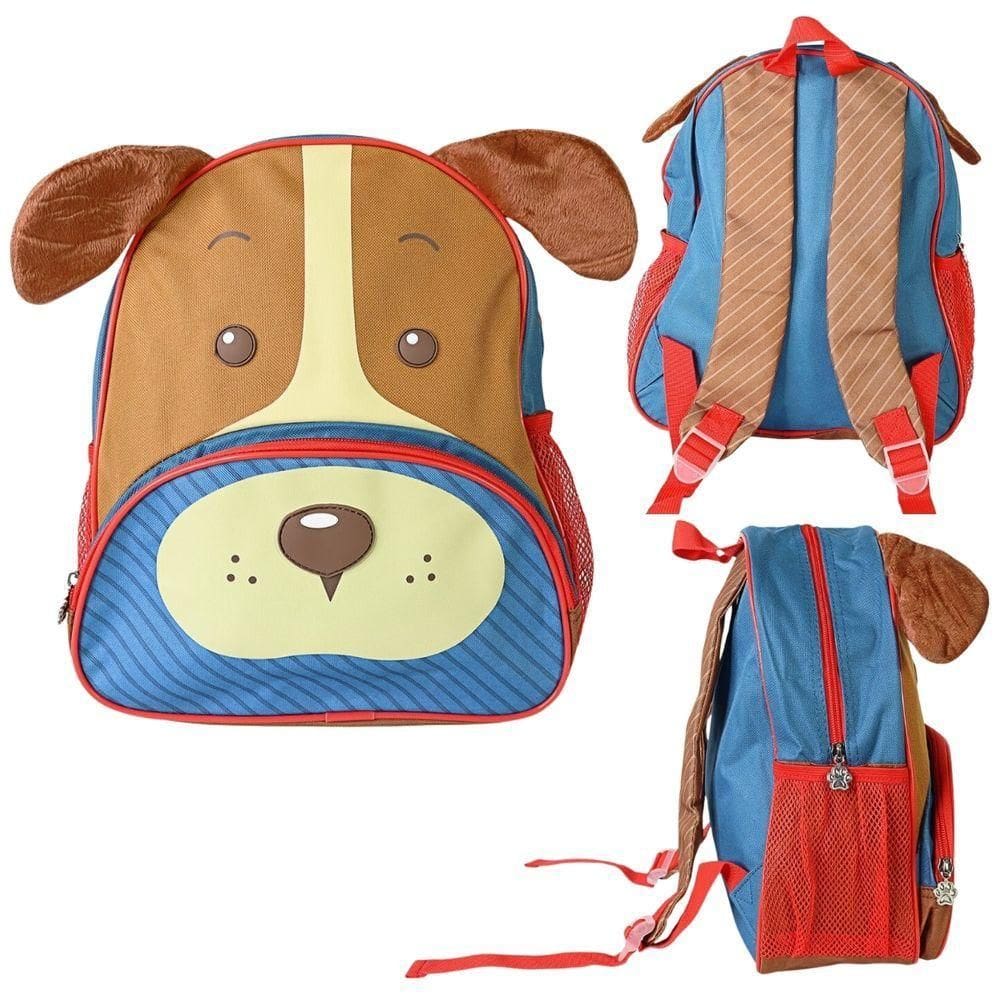 Mochila Escolar Infantil Com Alças Reforçadas Para Menino Estudar Cachorro Vermelho