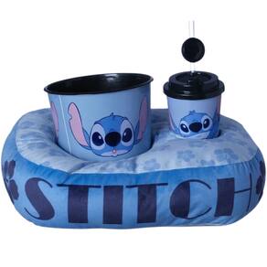Kit Stitch Almofada Suede + Balde Pipoca + Copo Oficial Disney