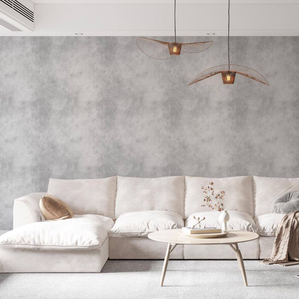 Kit 10 Rolos Papel De Parede Adesivo Cimento Queimado 3,0M