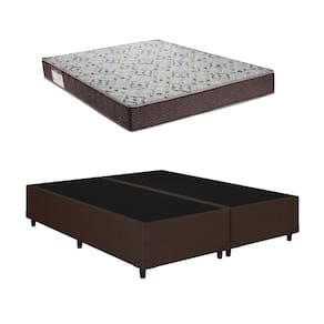 Cama Base Box Casal Bipartido Marrom Colchão ISO 150 D45 - Ortobom