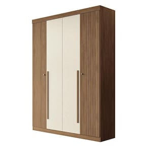 Guarda Roupa Solteiro Buriti Ripado 4 Portas Jatobá-areia - Santos Andirá Jatobá-areia