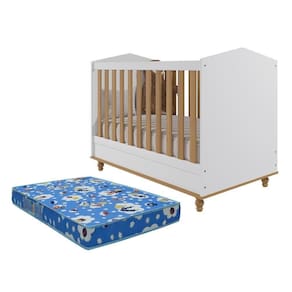 Berço Americano Mini Cama Mimo Branco-nature Com Colchão Physical - Permóbili Baby Branco-nature