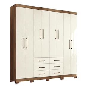 Guarda Roupa Casal Liverpool 8 Portas 6 Gavetas Jatobá-areia Com Pés - Santos Andirá Jatobá-areia