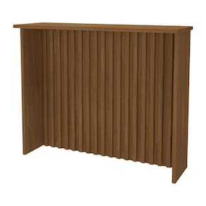 Bancada Ilha Mesa Gourmet Monza Ripada 128cm Freijó - Indékes Freijó