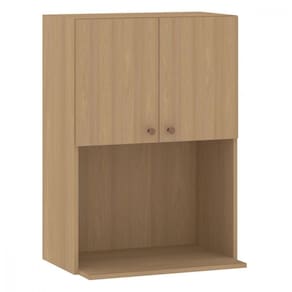 Armário Aéreo 2 Portas 60cm Com Nicho Para Microondas Freijo