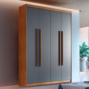 Guarda Roupa Solteiro Heros 4 Portas E 2 Gavetas Moderna Imbuia Com Grafite