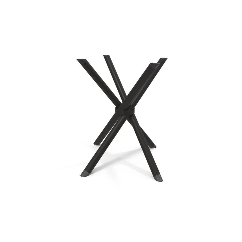 Base Mesa de Jantar Volga M008 Aço Cromado s/ Tampo Preto Fosco - Kappesberg