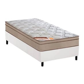 Conjunto Box Solteiro: Colchão Molas Castor Bonnel Revolution + Base CRC Courano White (88x188)
