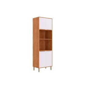 Paneleiro de Cozinha Esplêndida Torre Quente 2 Fornos c/ 4 Portas 70cm Cinamomo/Branco - MGM