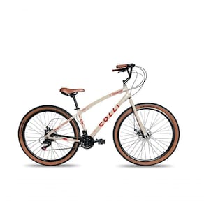 Bicicleta Aro 29 Colli Vancouver Confort 21 Marchas Freio A Disco Bege Retrô