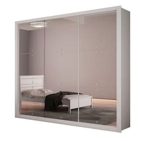 Guarda Roupa Casal Veneza Gold 3p 4 Gav. Espelho Rufato Branco