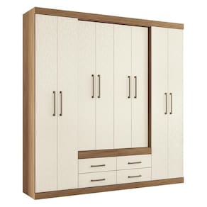 Guarda Roupa Casal Nápoles 8 Portas 4 Gavetas Jatobá-areia - Santos Andirá Jatobá-areia