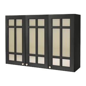 Armário Aéreo Firenze 120cm 3 Portas Chumbo Com Vidro Reflecta - Indékes Chumbo