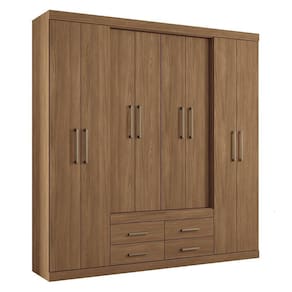 Guarda Roupa Casal Nápoles 8 Portas 4 Gavetas Jatobá - Santos Andirá Jatobá