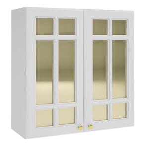 Armário Aéreo Firenze 80cm 2 Portas Branco Com Vidro Reflecta - Indékes Branco