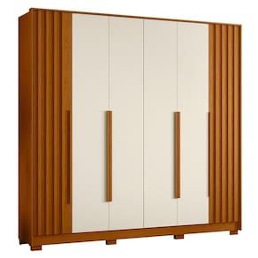 Guarda Roupa Casal Deville Ripado 6 Portas Cinamomo-off White - Móveis Albatroz Cinamomo-off White