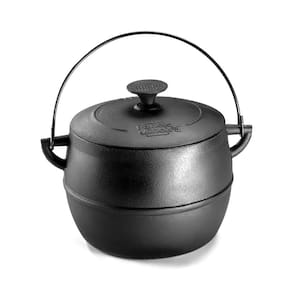 Caldeirão Bojudo Tampa e Alça Ferro Panela Mineira 24cm 10L