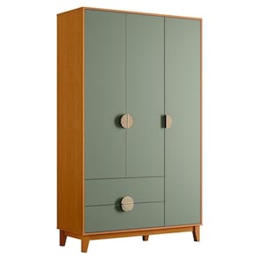 Guarda Roupa Ipê 3 Portas E 2 Gavetas Cinamomo-sálvia - Móveis Albatroz Cinamomo-sálvia