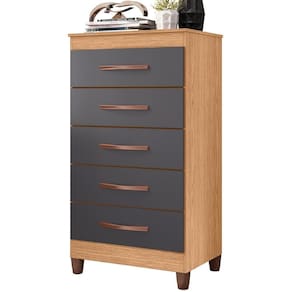 Cômoda Esmeralda 5 Gavetas Freijó-titanium - Móveis Albatroz Freijó-titanium