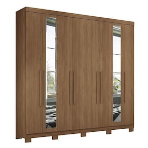 Guarda Roupa Casal Master New 8 Portas Jatobá Com Espelho E Pés - Santos Andirá Jatobá