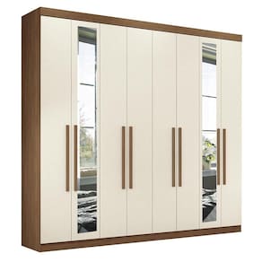 Guarda Roupa Casal Master New 8 Portas Jatobá-areia Com Espelho - Santos Andirá Jatobá-areia