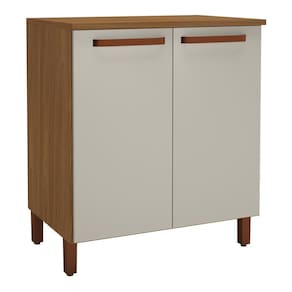 Balcão De Cozinha Monza 80cm Freijó-off White Com Tampo Mdf - Indékes Freijó-off White