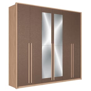 Guarda Roupa Casal Genova 6 Portas Wood-terracota Com Espelho - Santos Andirá Wood-terracota