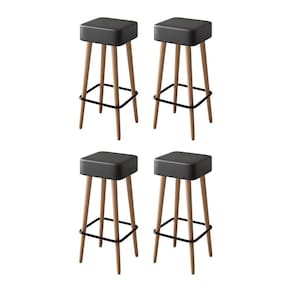 Kit 4 Banquetas Dubai 70cm Couríssimo Preto - Salaone Preto