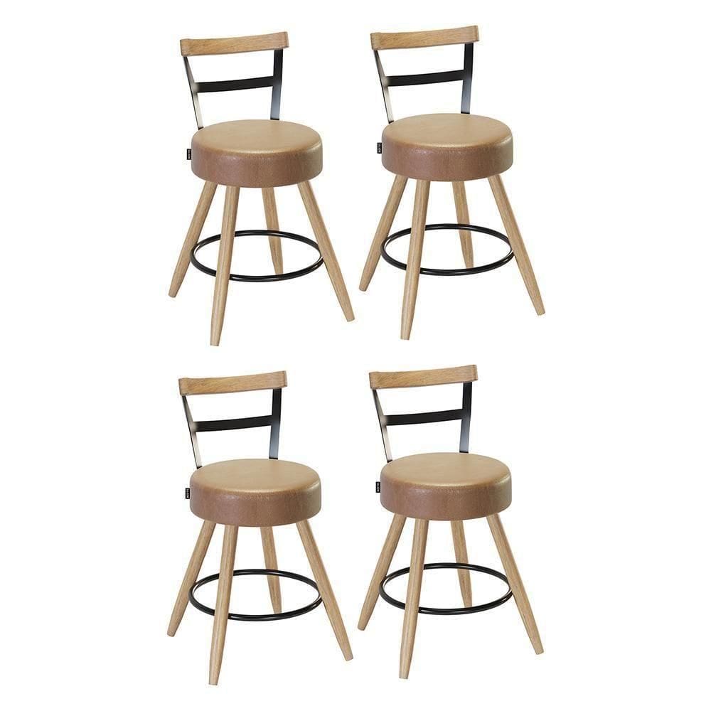 Kit 4 Cadeiras Moscou 79cm Couríssimo Amarula - Salaone Amarula
