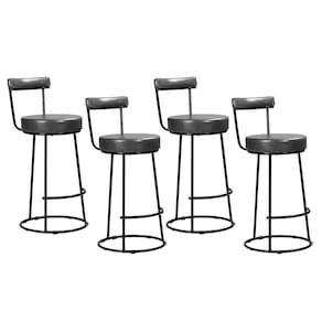 Kit 4 Banquetas Miami 96cm Couríssimo Preto - Salaone Preto