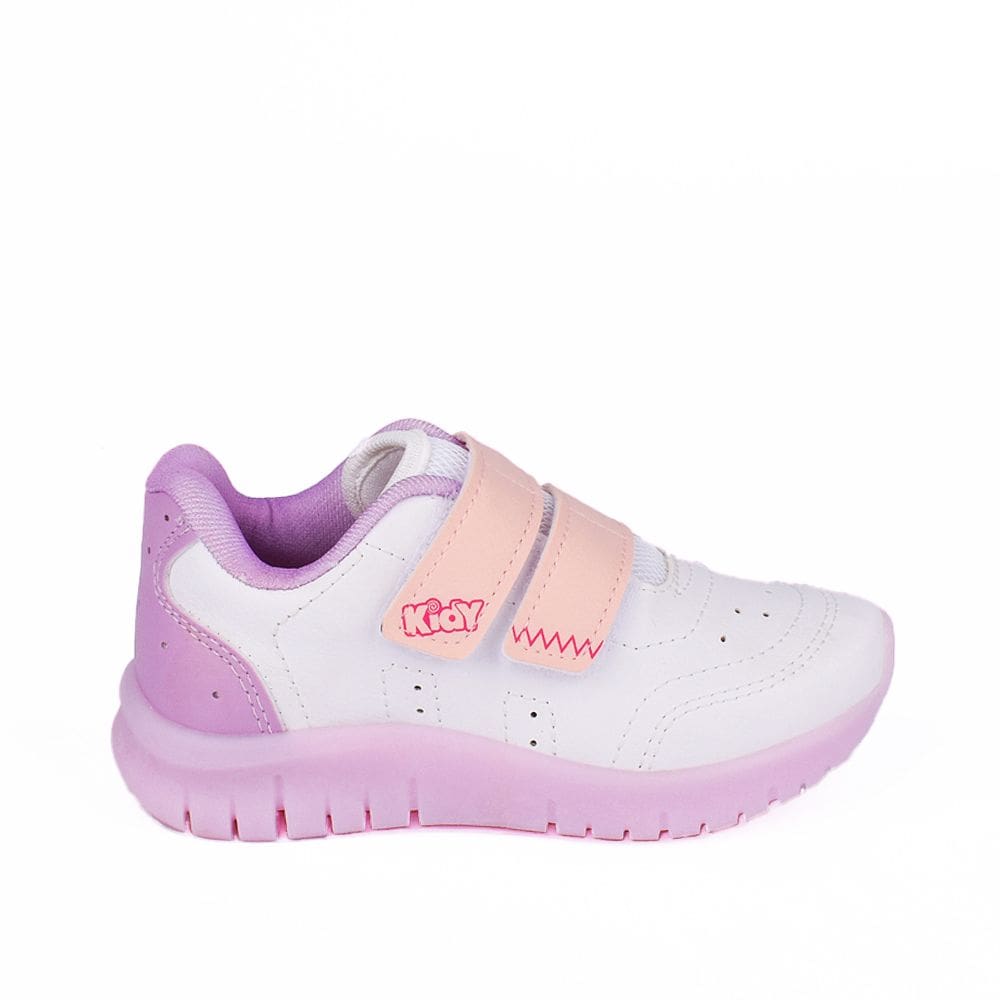 Tênis infantil Kidy de Luz Rosa e Lilás