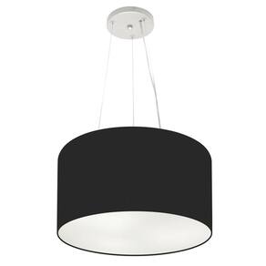 Lustre Pendente Cilíndrico Md-4009 Cúpula em Tecido 40x21cm Preto - Bivolt