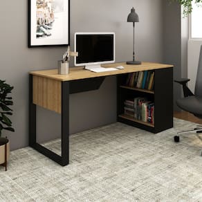 Mesa Para Escritório 160cm com 2 Prateleiras