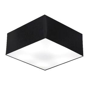 Plafon Quadrado Md-3012 Cúpula em Tecido 21/50x50cm Preto - Bivolt
