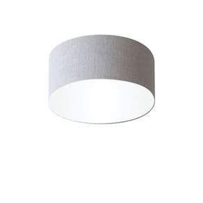 Plafon Cilíndrico Md-3010 Cúpula em Tecido 30x12cm Cinza - Bivolt