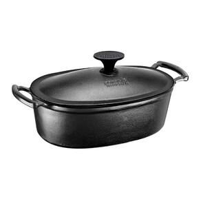 Caçarola Retrô Oval Tampa Ferro Panela Mineira 35x24,5cm 5L