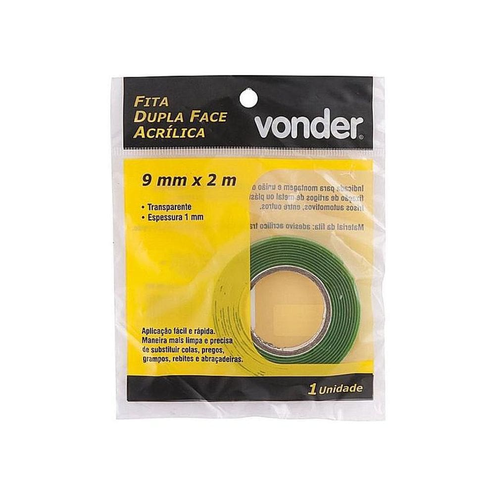 Fita Dupla Face 9Mm X 2M Transparente