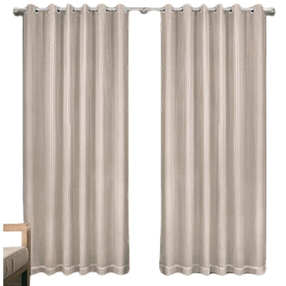 Cortina Voil Blackout P/Varão 100% Poliéster 2,60X4,00M Bege
